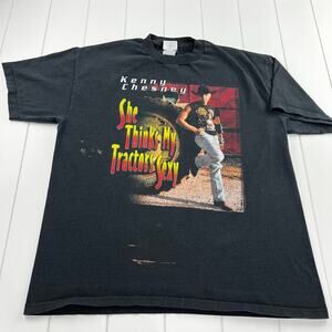 Kenny Chesney She Thinks My Tractor is Sexy Black T-shirt Size Large Jerzees